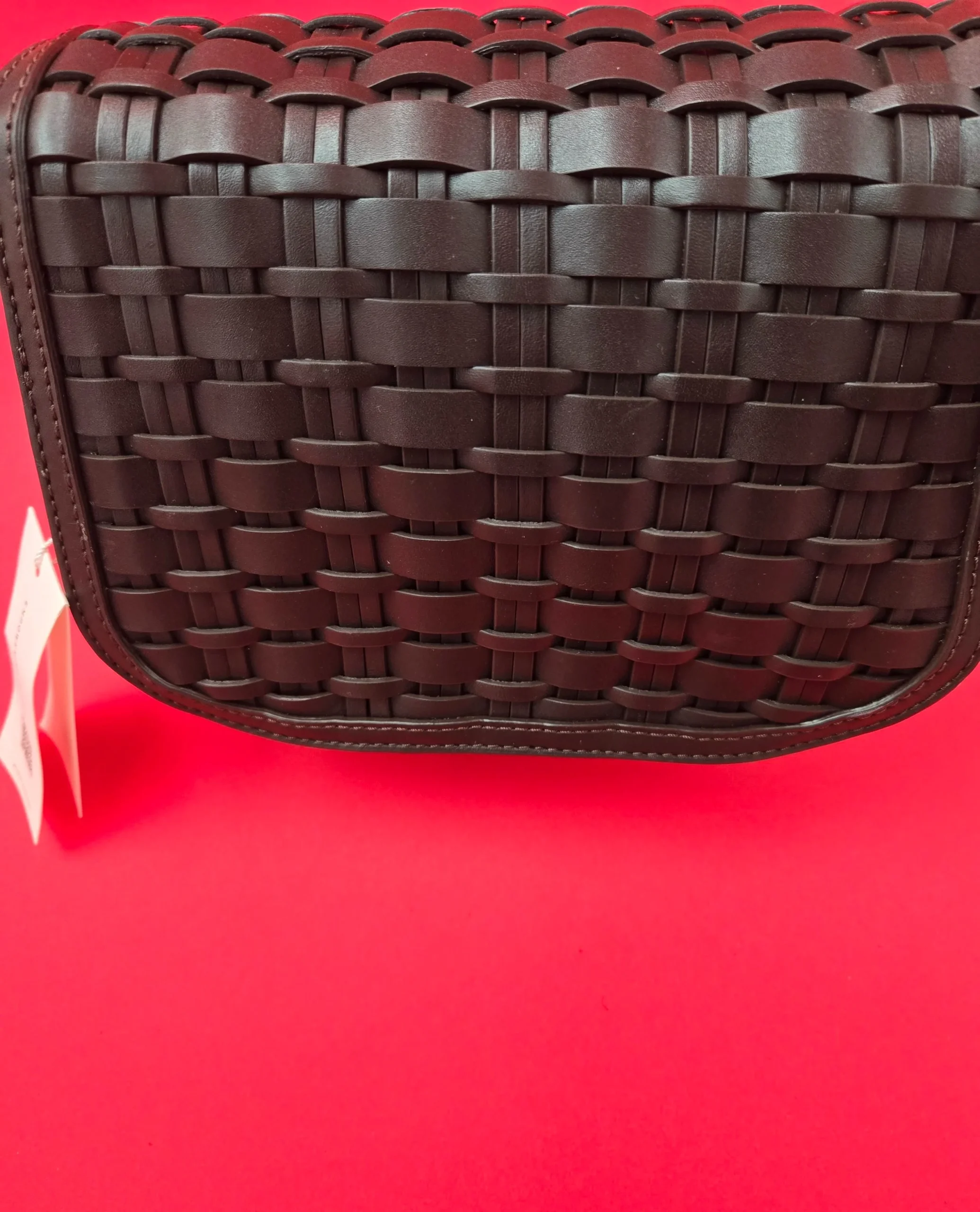 TORY BURCH BRITTEN WOVEN SMALL SADDLE BAG CHOCOLATE LIQUOR Brand NWT. - Image 3