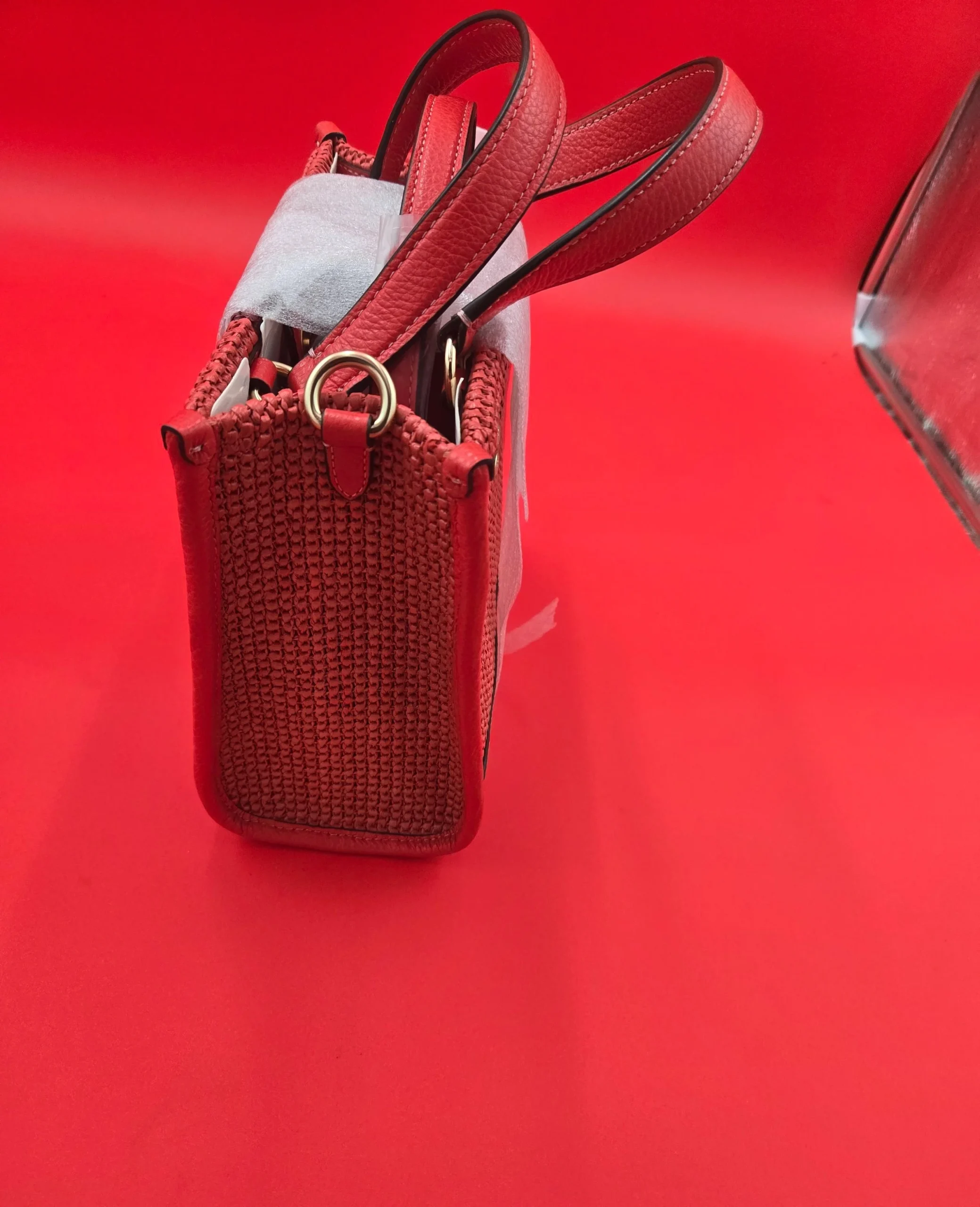 COACH DEMPSEY TOTE 22 WITH COACH PATCH MIAMI RED NEW WITH TAG. - Image 3
