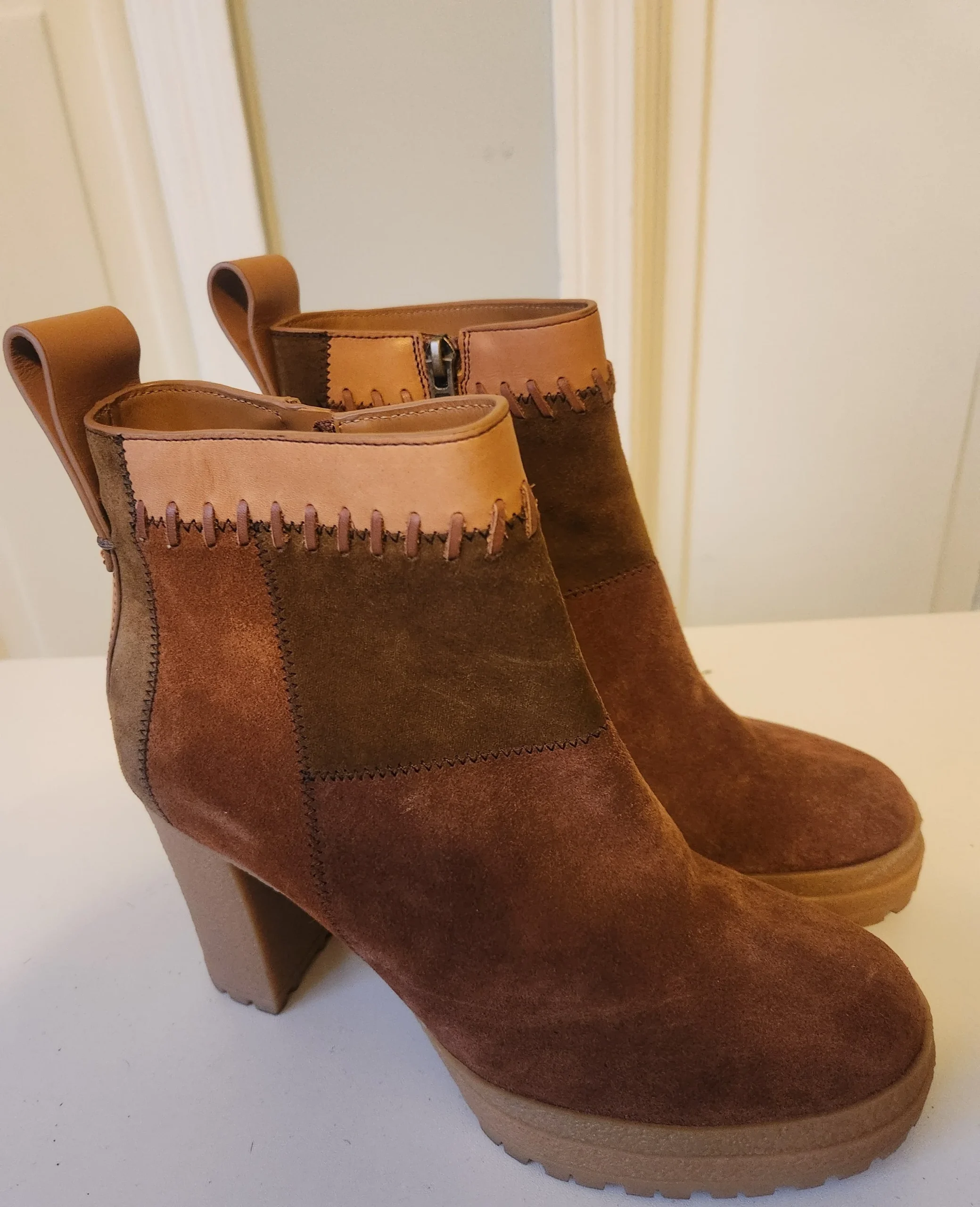 SEE BY CHLOE ' POLINA PATCHWORK PLATFORM BOOTIES. - Image 2