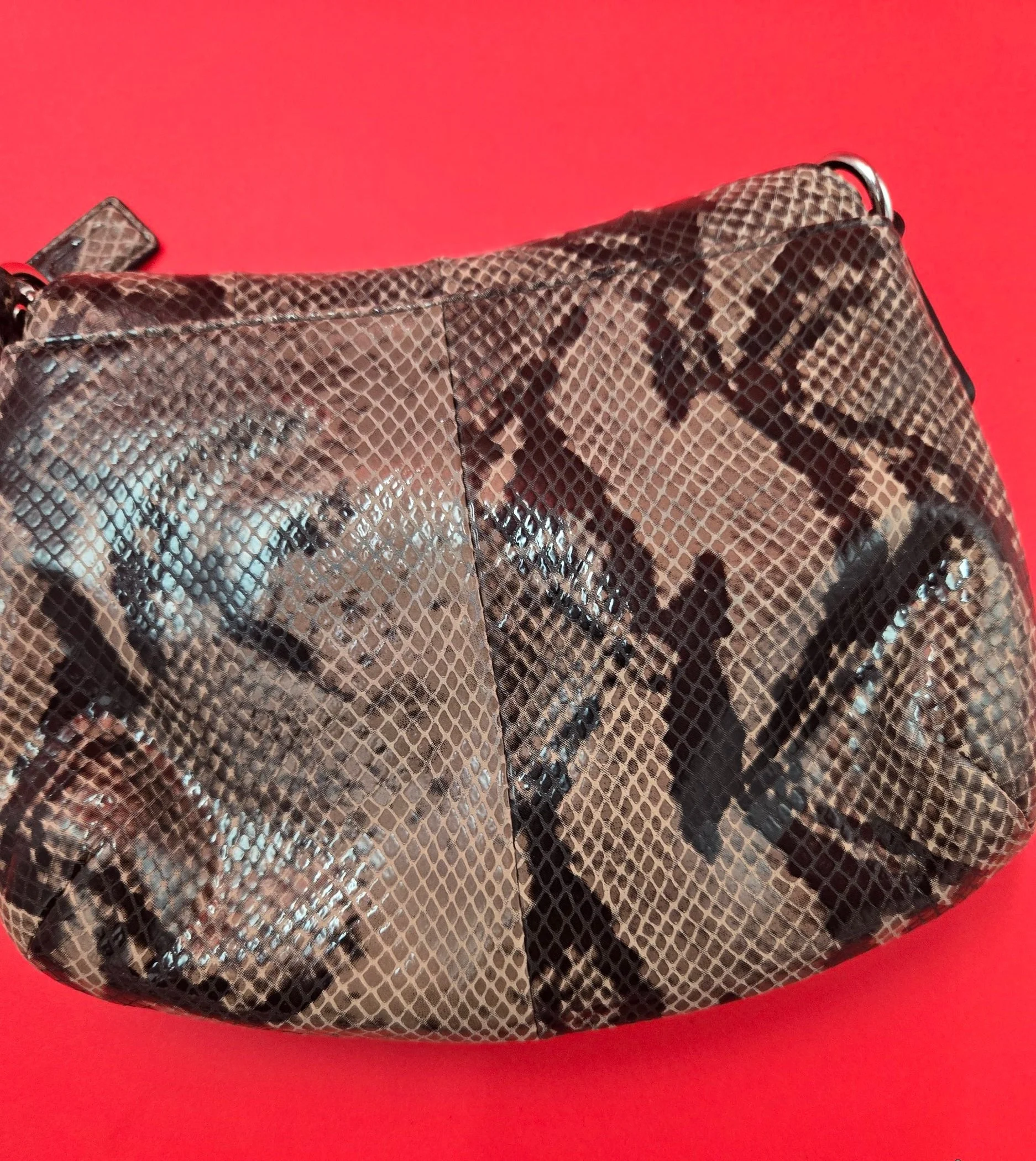 COACH SNAKESKIN LEATHER BUCKLE CROSSBODY BAG Pre-Loved - Image 3