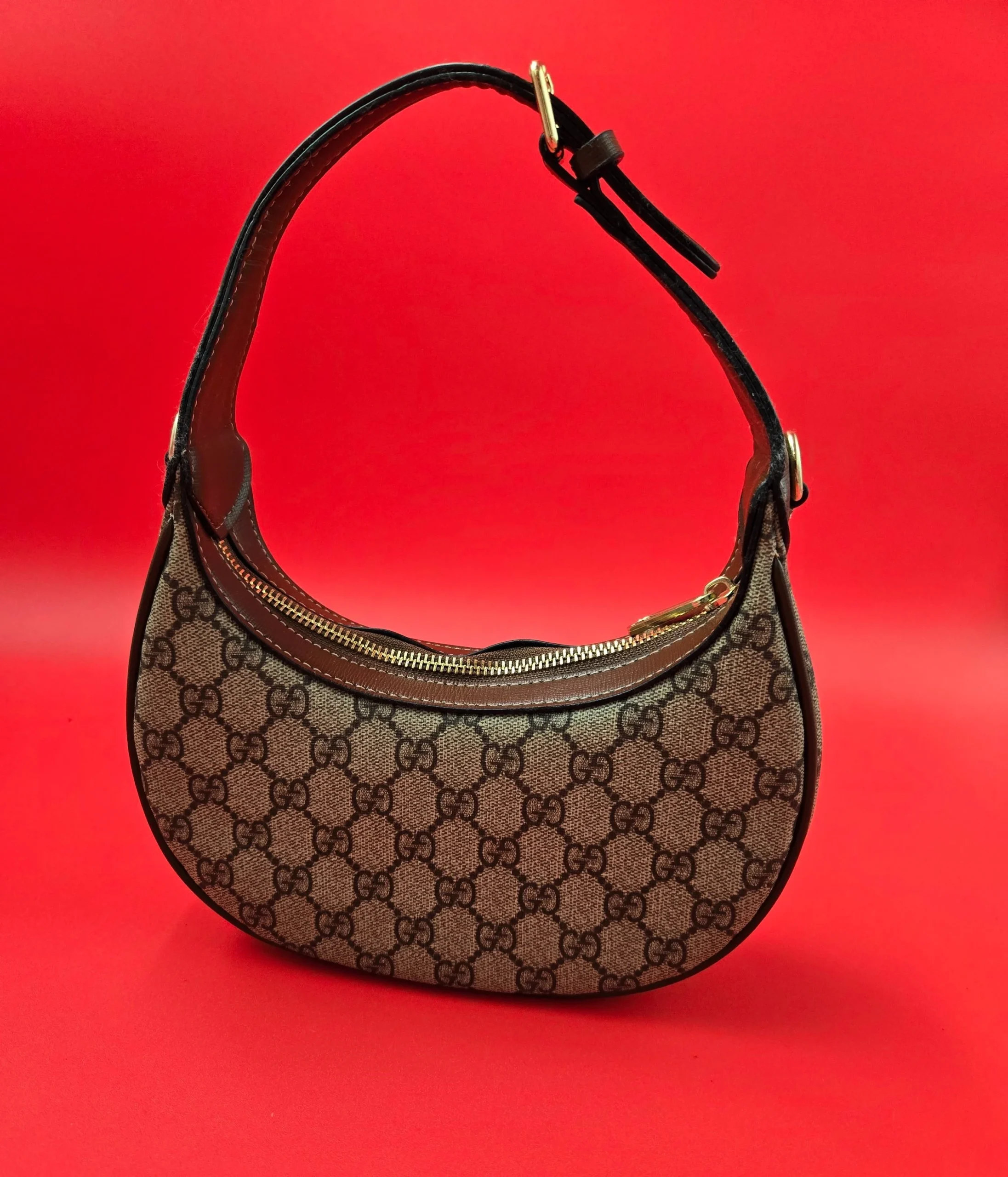 GUCCI SHOULDER SHERRY LINE CANVAS LEATHER MOON INNER pre-Loved - Image 2