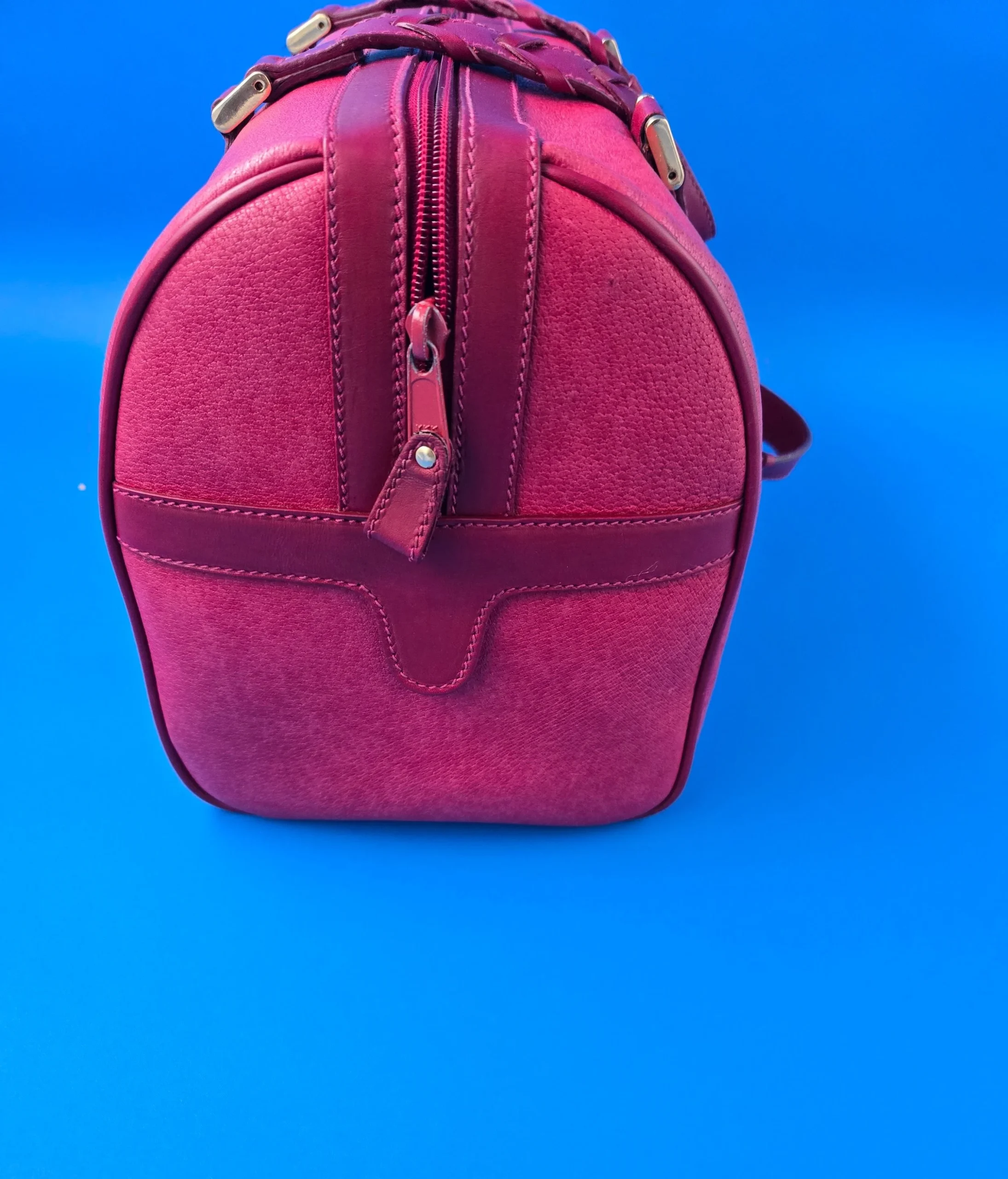 GUCCI GG WOMEN'S BOSTON HANDBAG LEATHER Color Red Pre-Loved. - Image 4