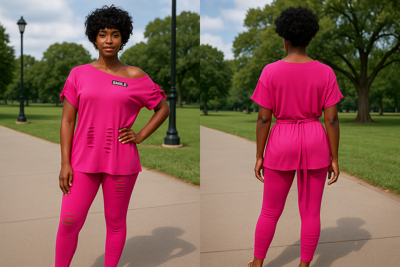 One of a Kind Ladder-Cut Spandex Set - Image 3