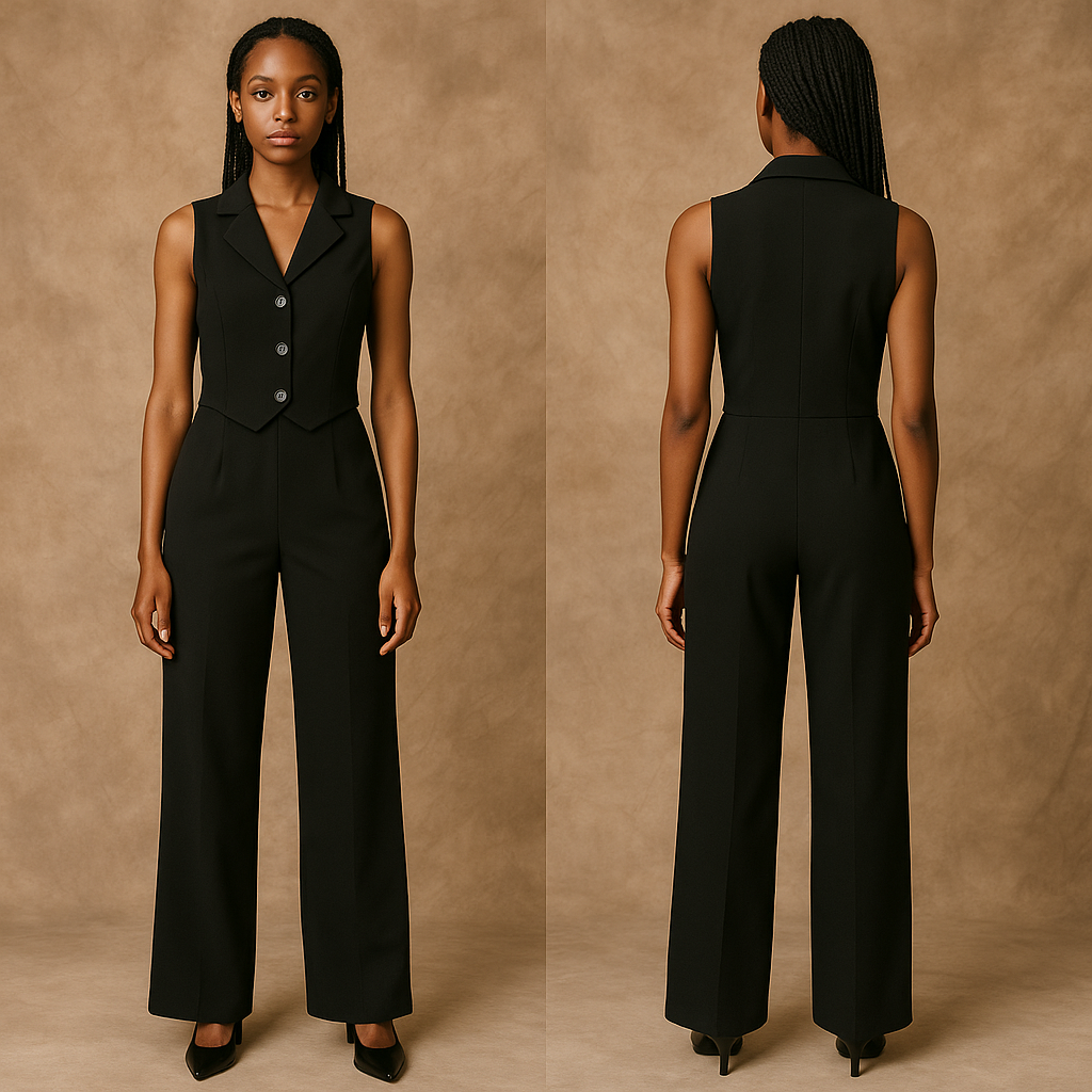 CRYSTAL SKY VEST AND PANT JUMPERSUIT black Size Small - Image 3