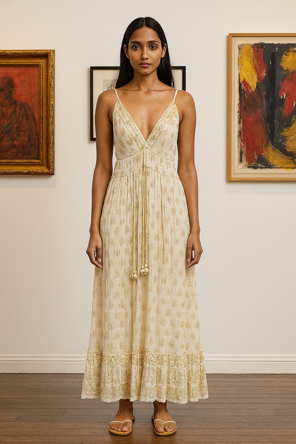EMBROIDERED MAXI DRESS New Size Small - Image 2
