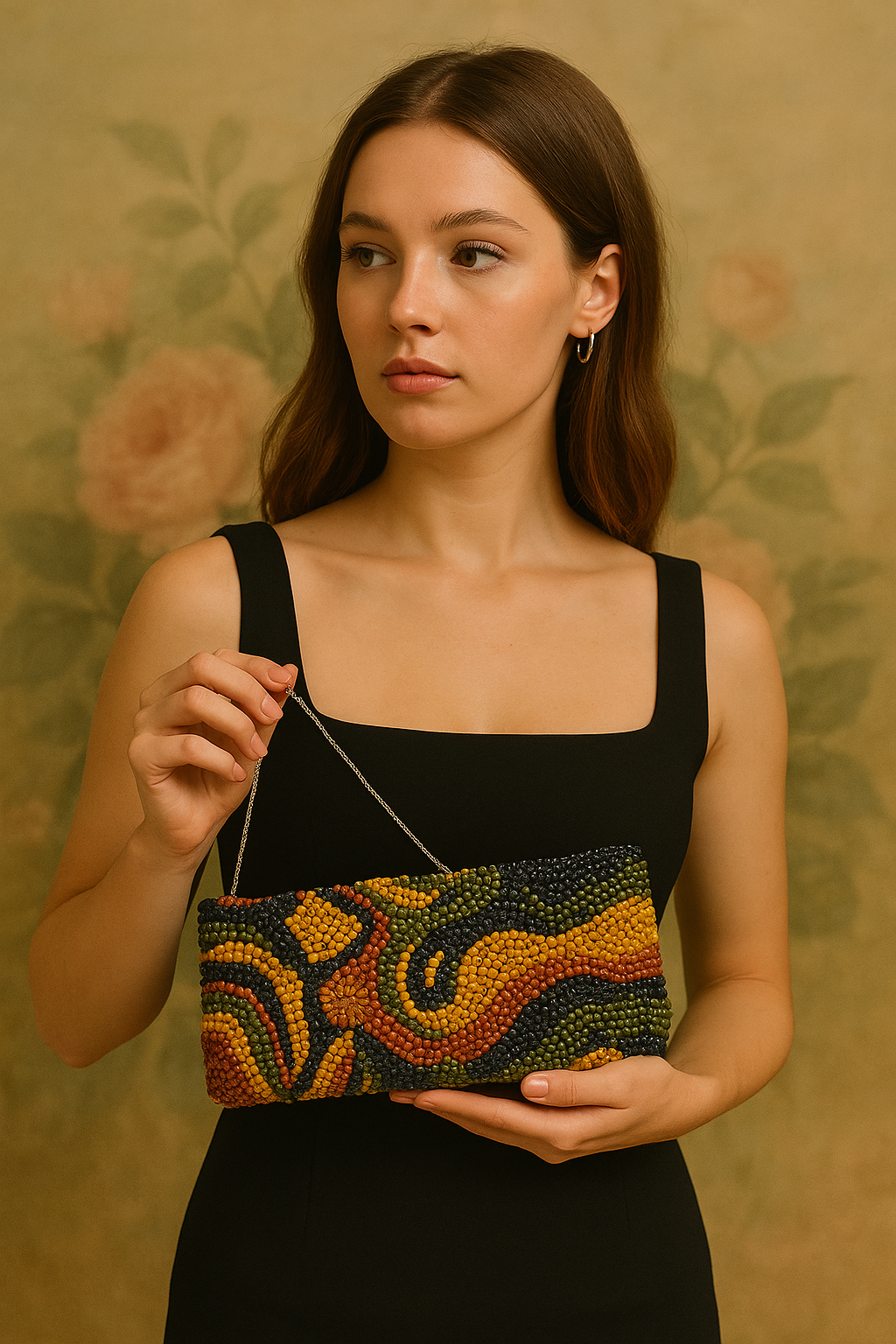 MADE IN INDIA - HAND-BEADED CLUTCH New - Image 2