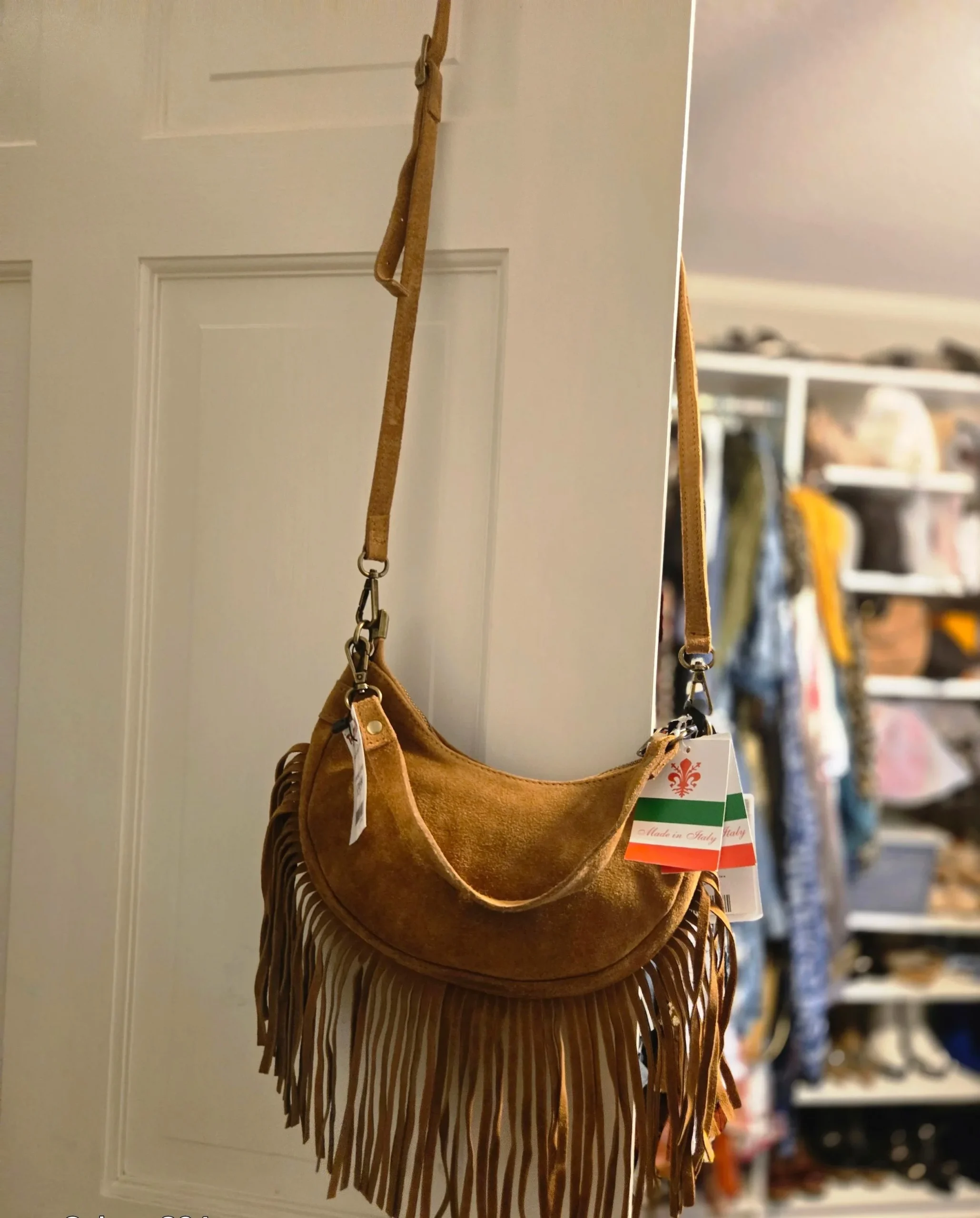 Marlon Suede Fringe Crossbody – Made in Italy - Image 2
