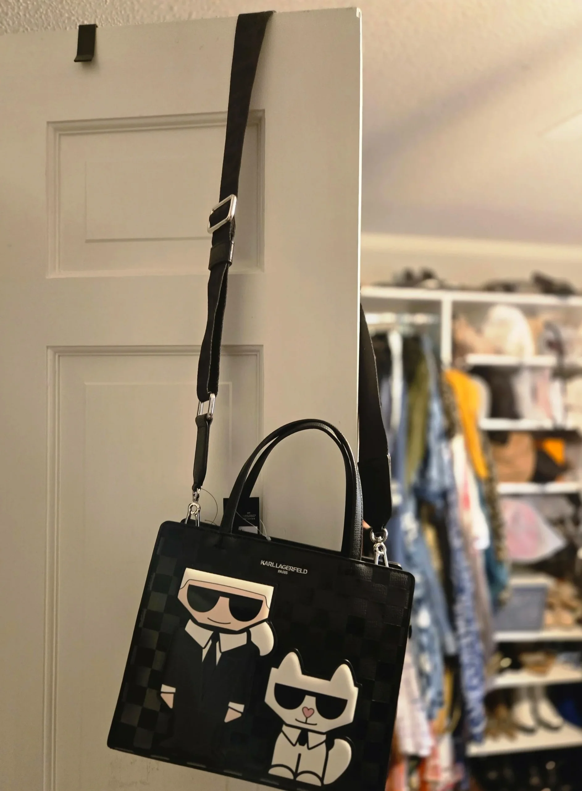 Karl Lagerfeld Paris Satchel β Iconic Karl & Choupette Graphic - Image 2