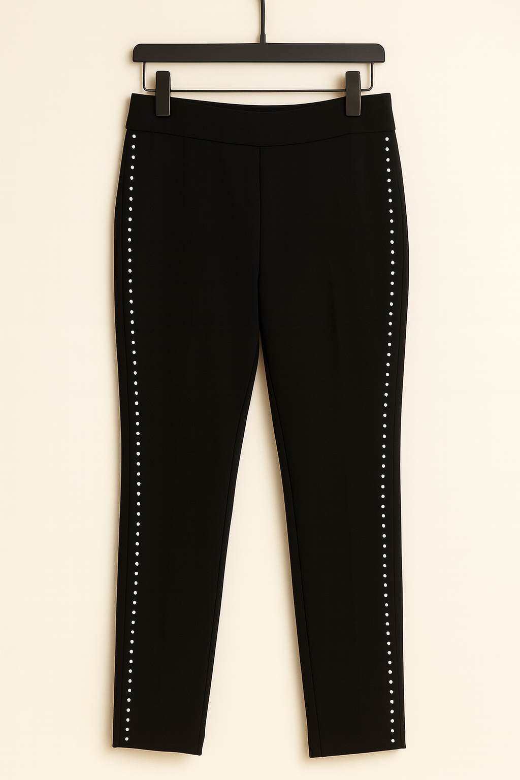 MAGASCHONI BLACK STUDDED PANTS Size Large New - Image 2