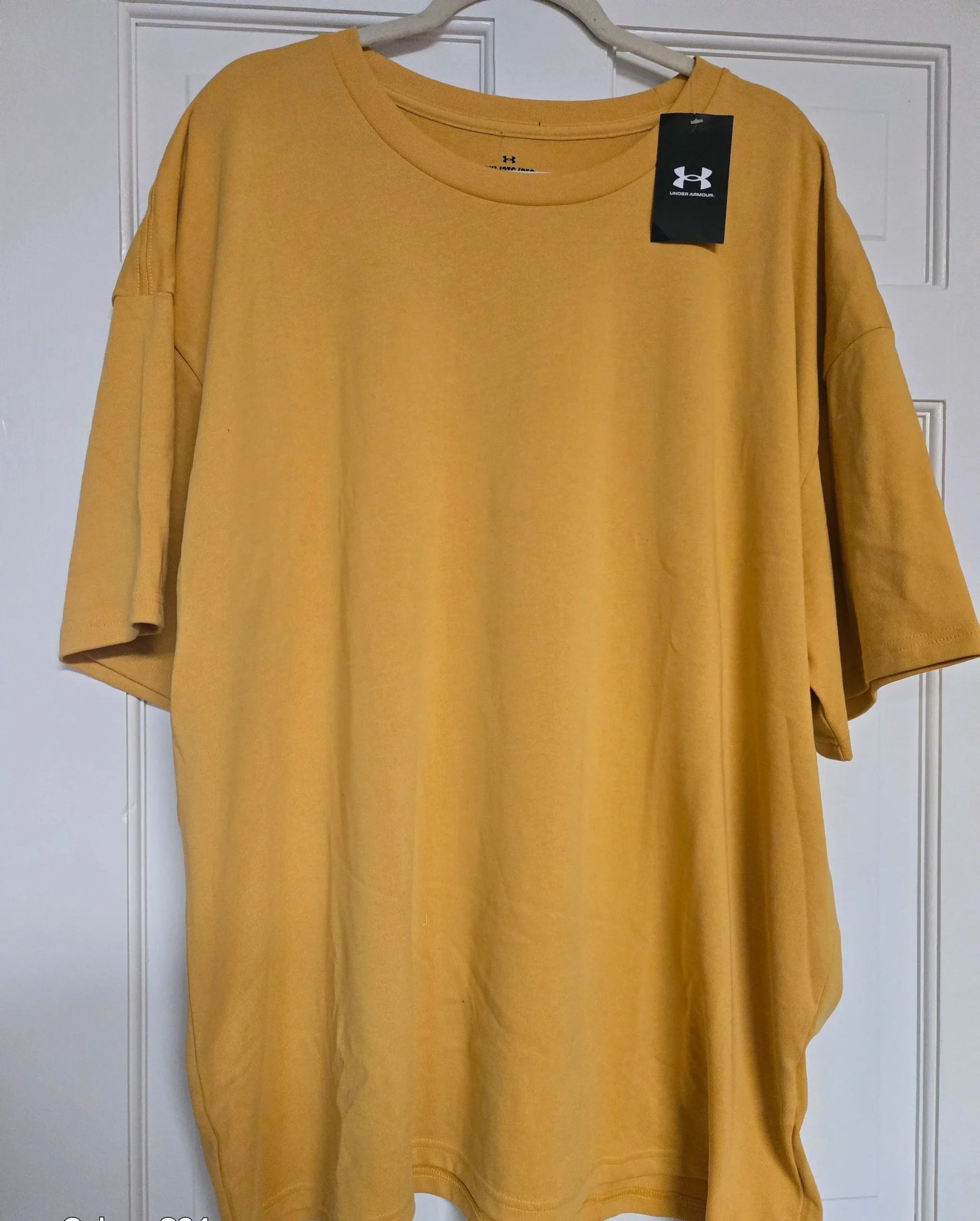 UNDER ARMOR Mustard Yellow Oversized T-Shirt 2x New - Image 2
