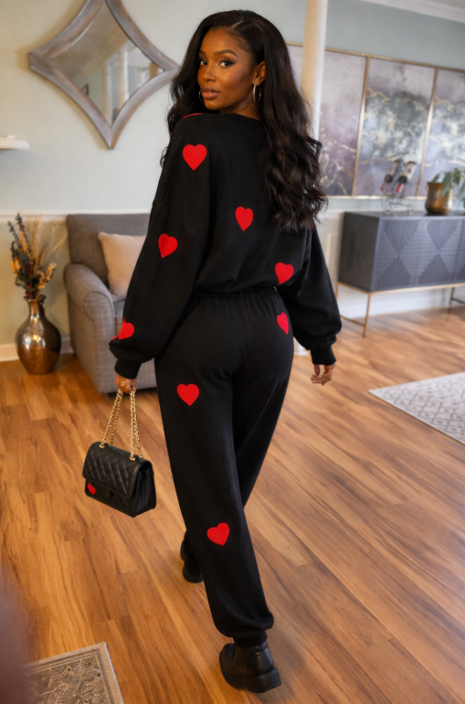 Jane & Delancey Heart Print Sweatsuit - Image 2
