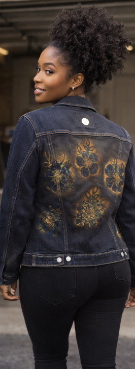 Midnight Bloom Remix Denim Jacket - Image 2